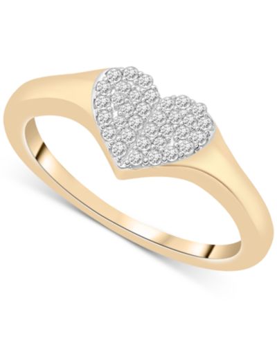 Esmé Fine Jewelry Diamond Heart Cluster Ring (1/6 ct. t.w.) in 10k Gold or 10k White Gold, Created for Macy's