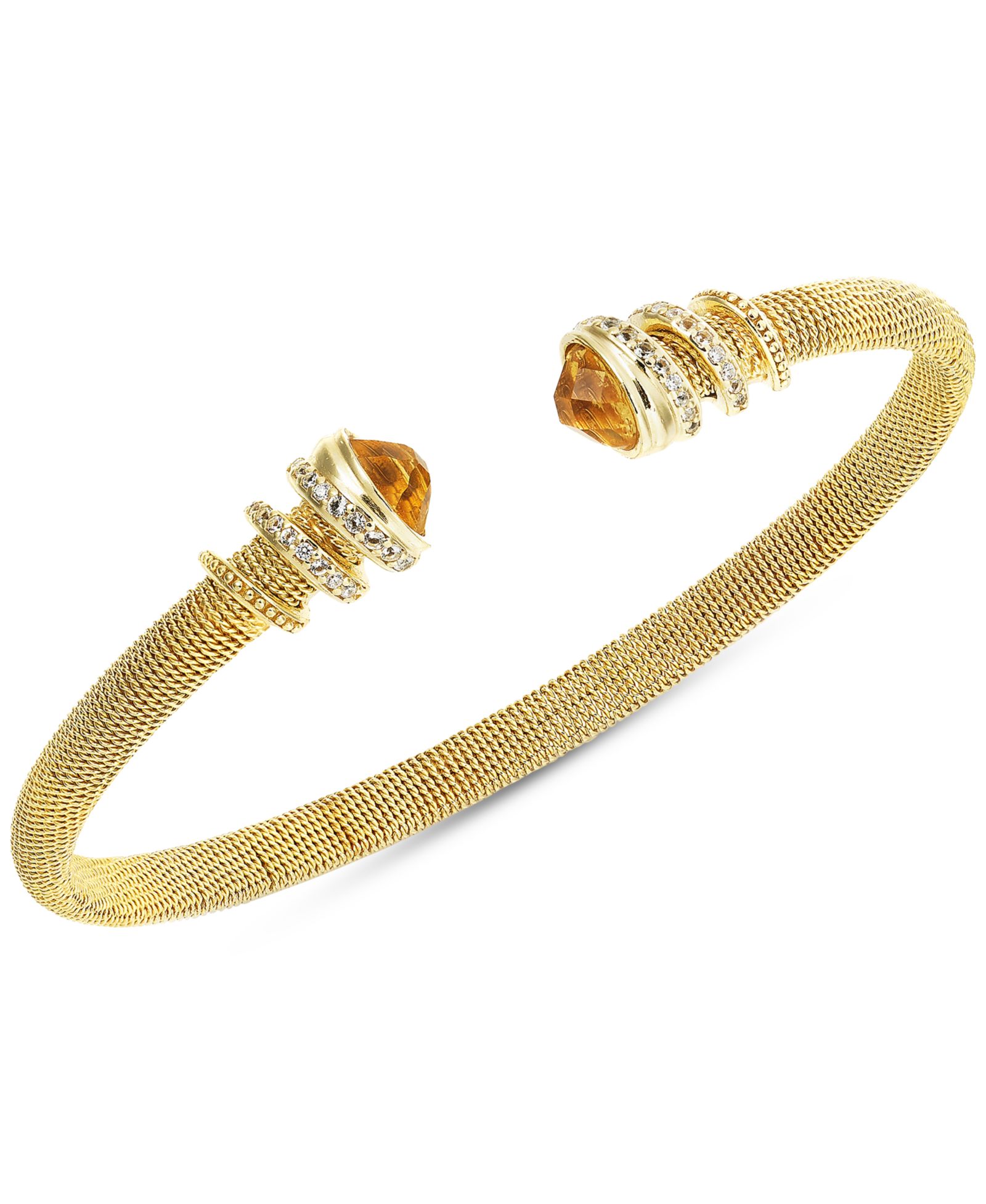 Браслет-манжет Amethyst & White Topaz 14k Gold-Plated Sterling Silver