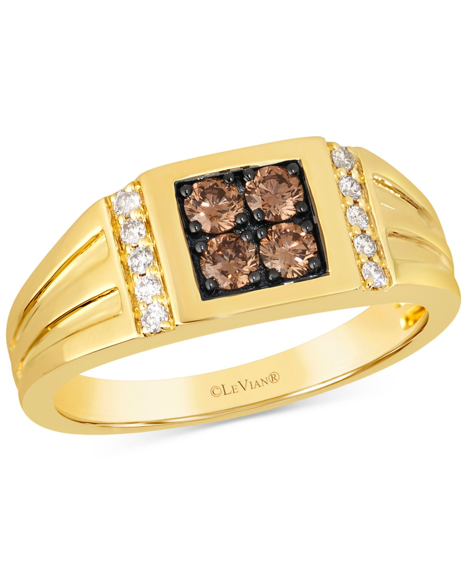 Le Vian® Men's Chocolate Diamond & Nude Diamond Ring (1/2 ct. t.w.) in 14k Gold