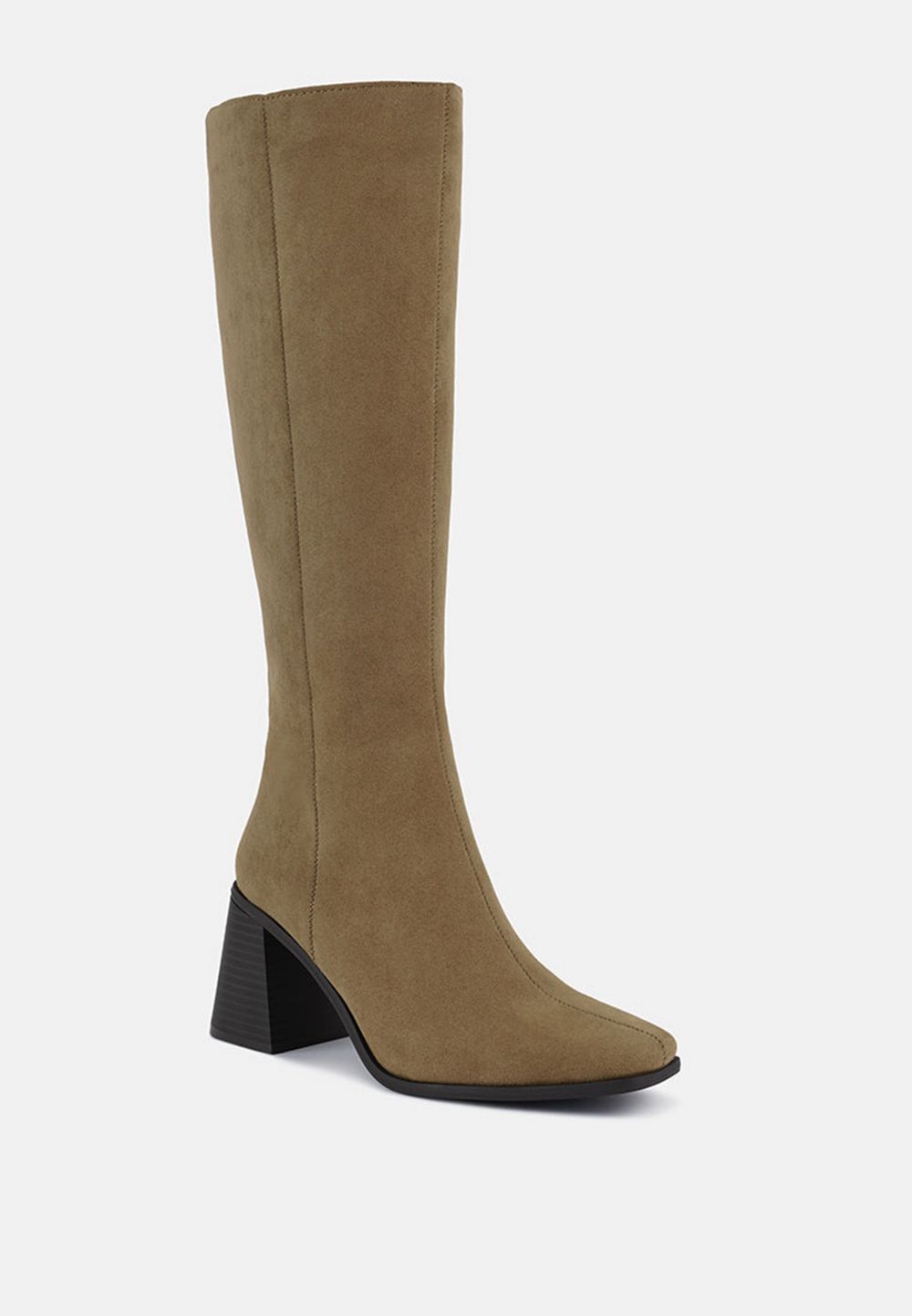 London Rag Womens Paytin Faux Leather Block Heel Calf Length Boots