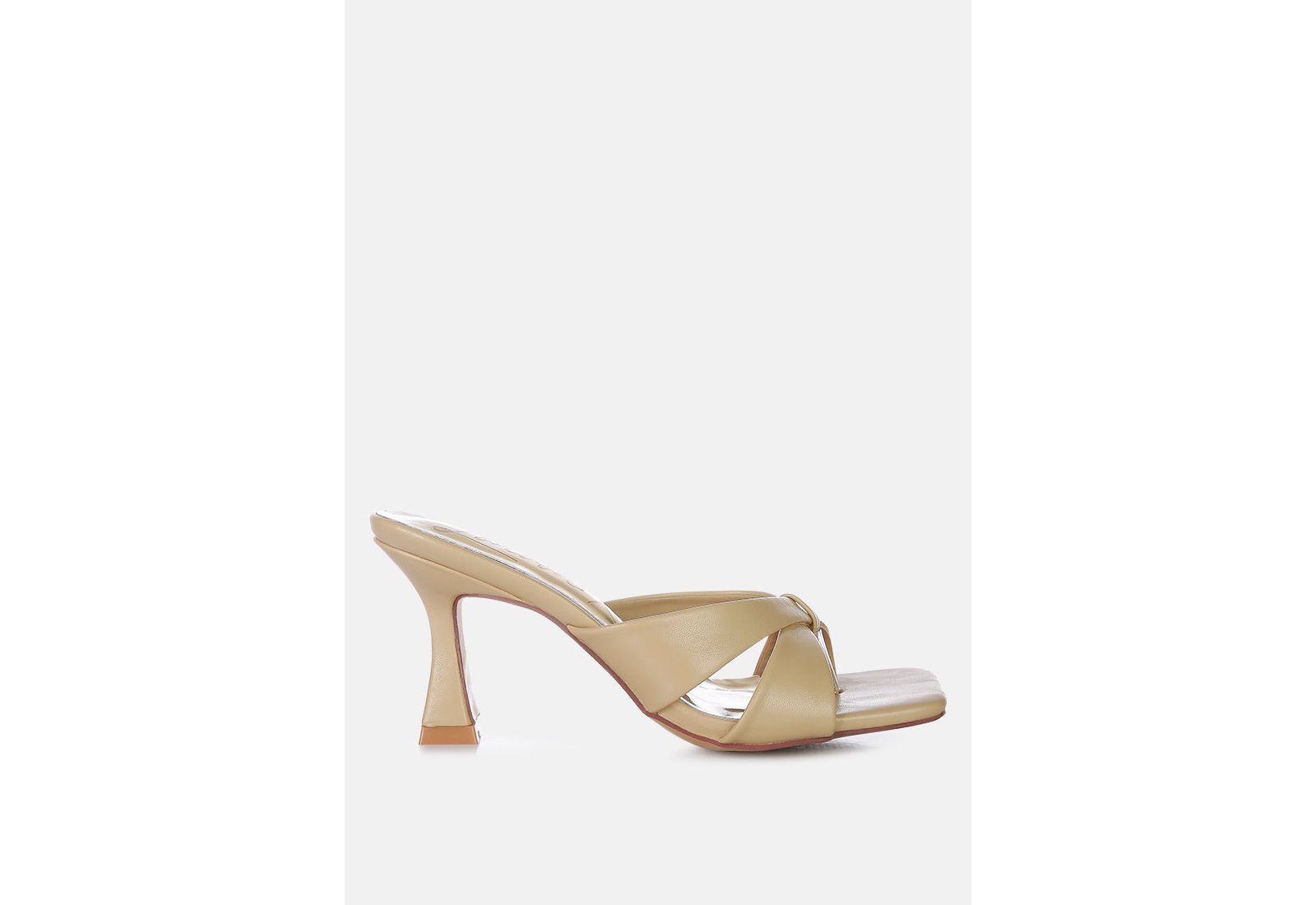 London Rag Womens Highflip Criss Cross Spool Heel Sandals