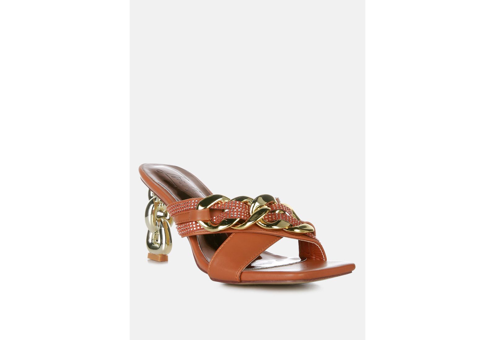 Сандалии London Rag Womens Evelane Metallic Chain Rhinestone
