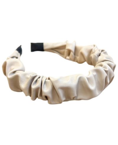 Повязка на голову Scrunch из искусственной кожи Beige