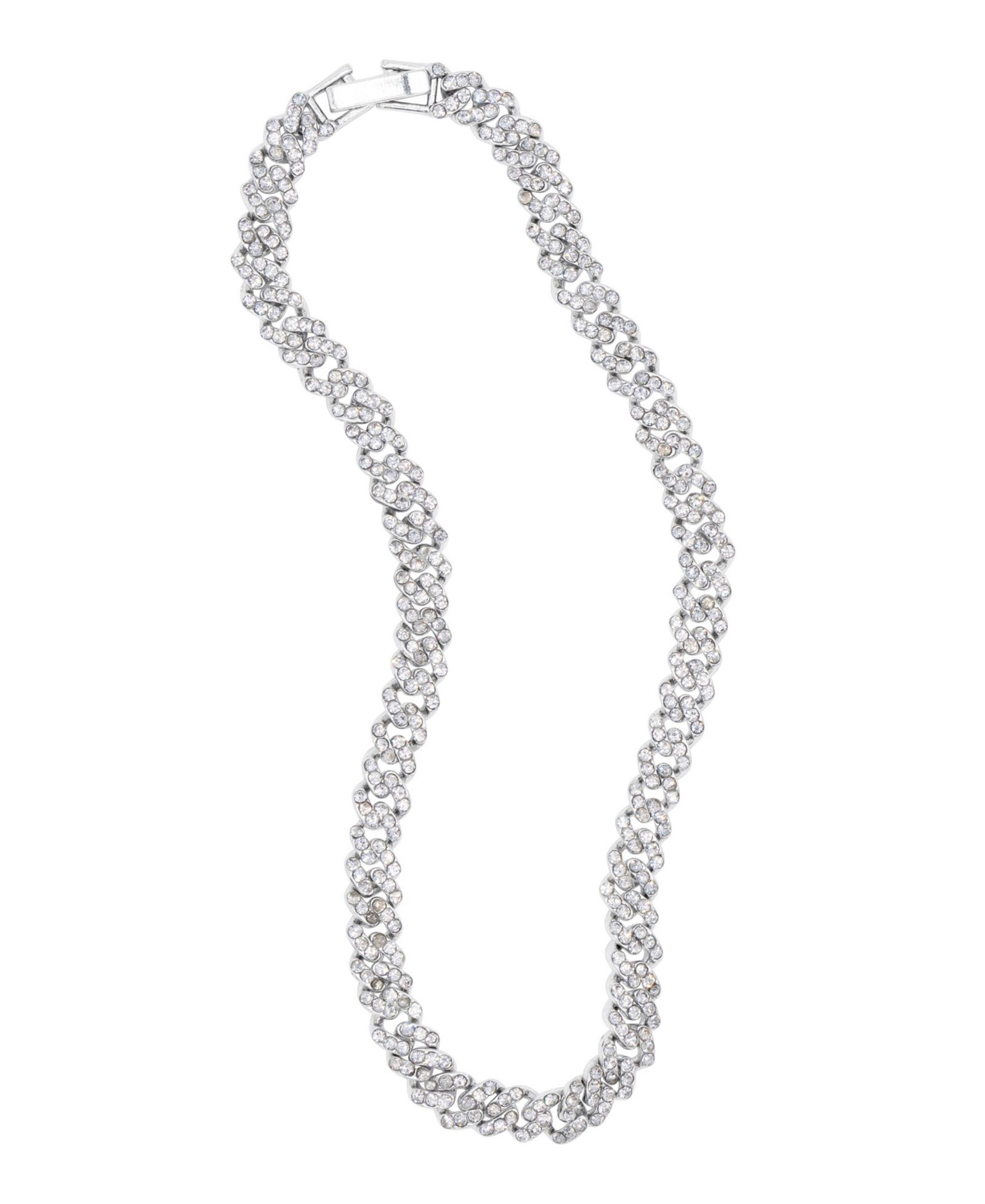 ADORNIA Silver 10" 8mm Crystal Curb Chain Anklet
