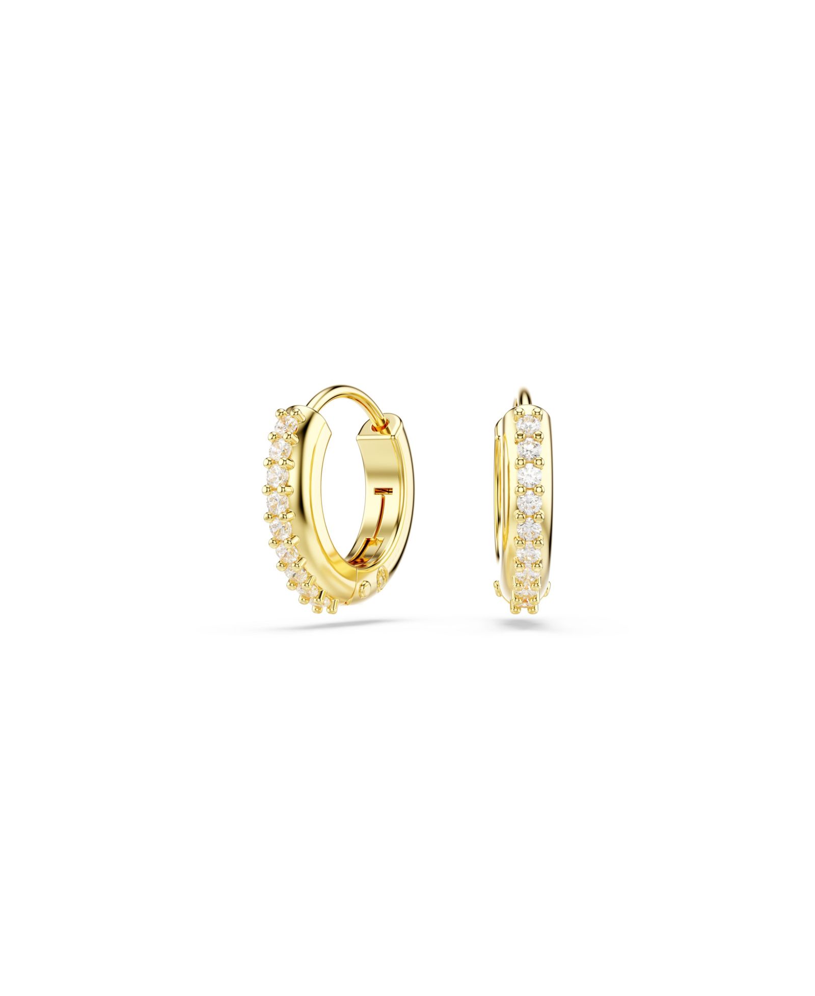 Серьги-кольца Swarovski Round Cut White Gold-Tone Plated Matrix Hoop