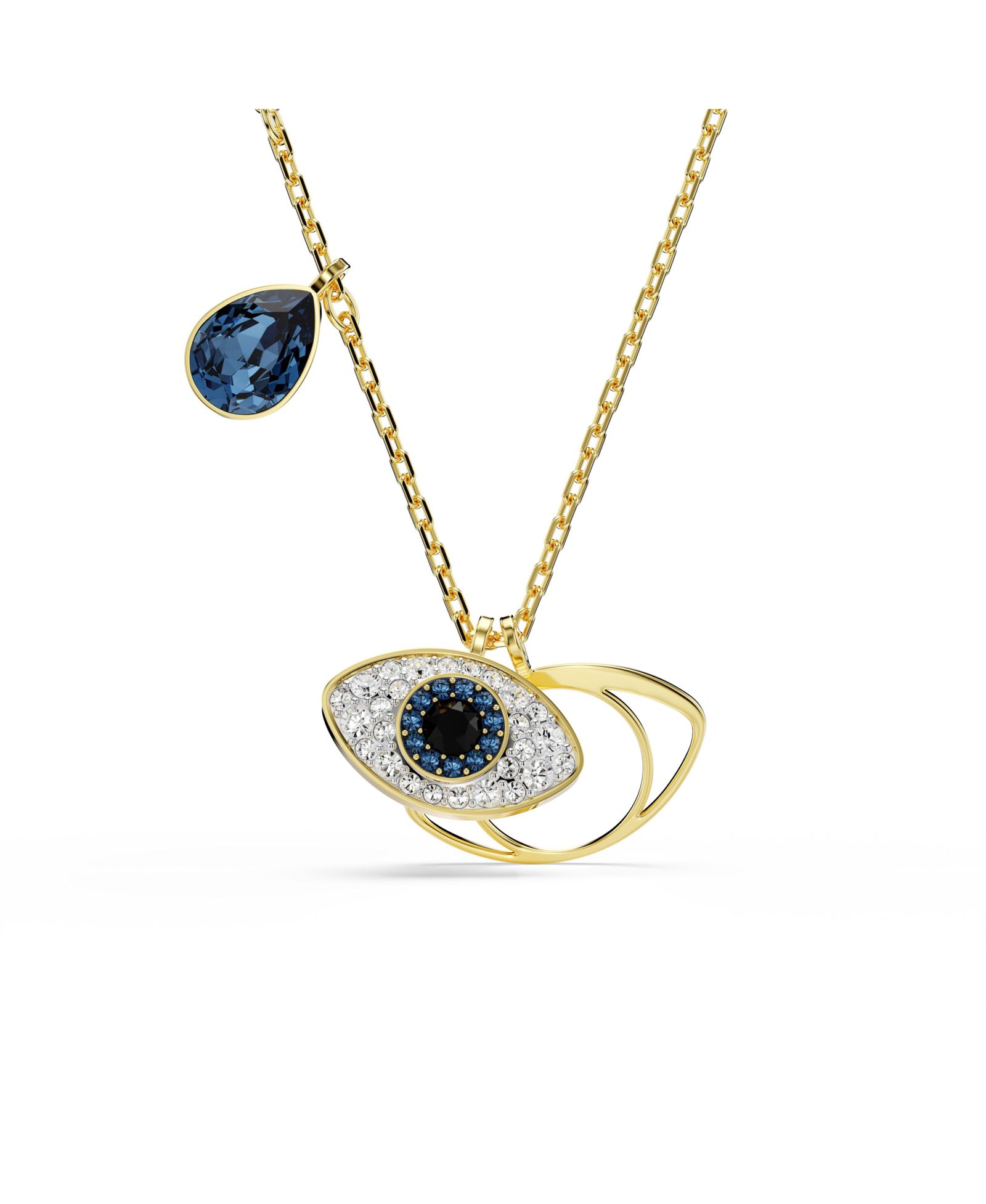 Подвеска Swarovski Symbolica, Evil Eye, Blue, Gold-Tone Plated Necklace