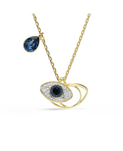 Подвеска Swarovski Symbolica, Evil Eye, Blue, Gold-Tone Plated Necklace