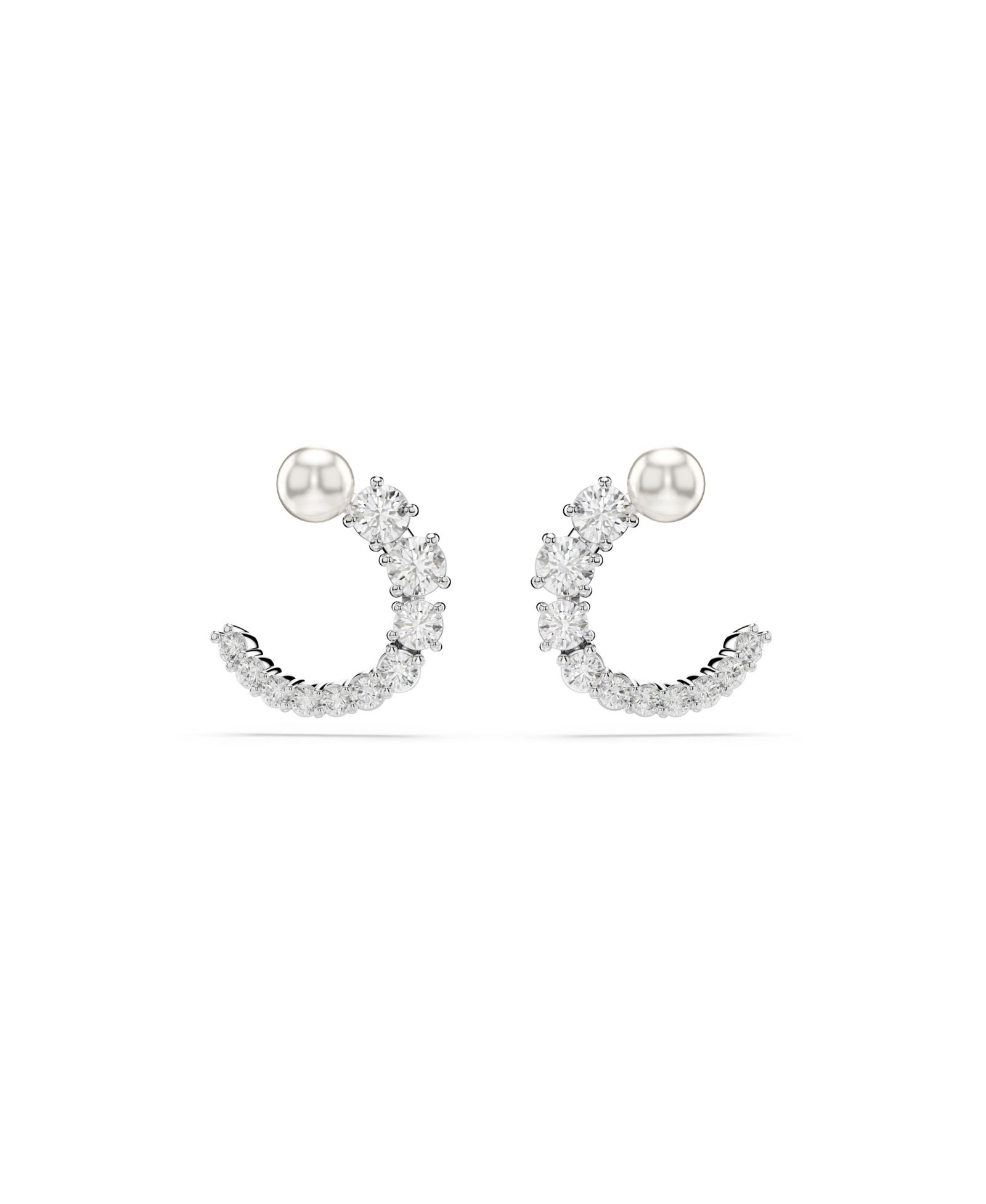 Серьги-кольца Swarovski Crystal Pearl