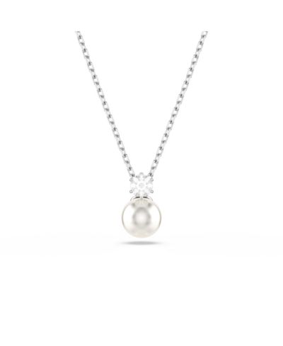 Подвеска Swarovski Matrix, Crystal Pearl, Round Cut, White, Rhodium Plated