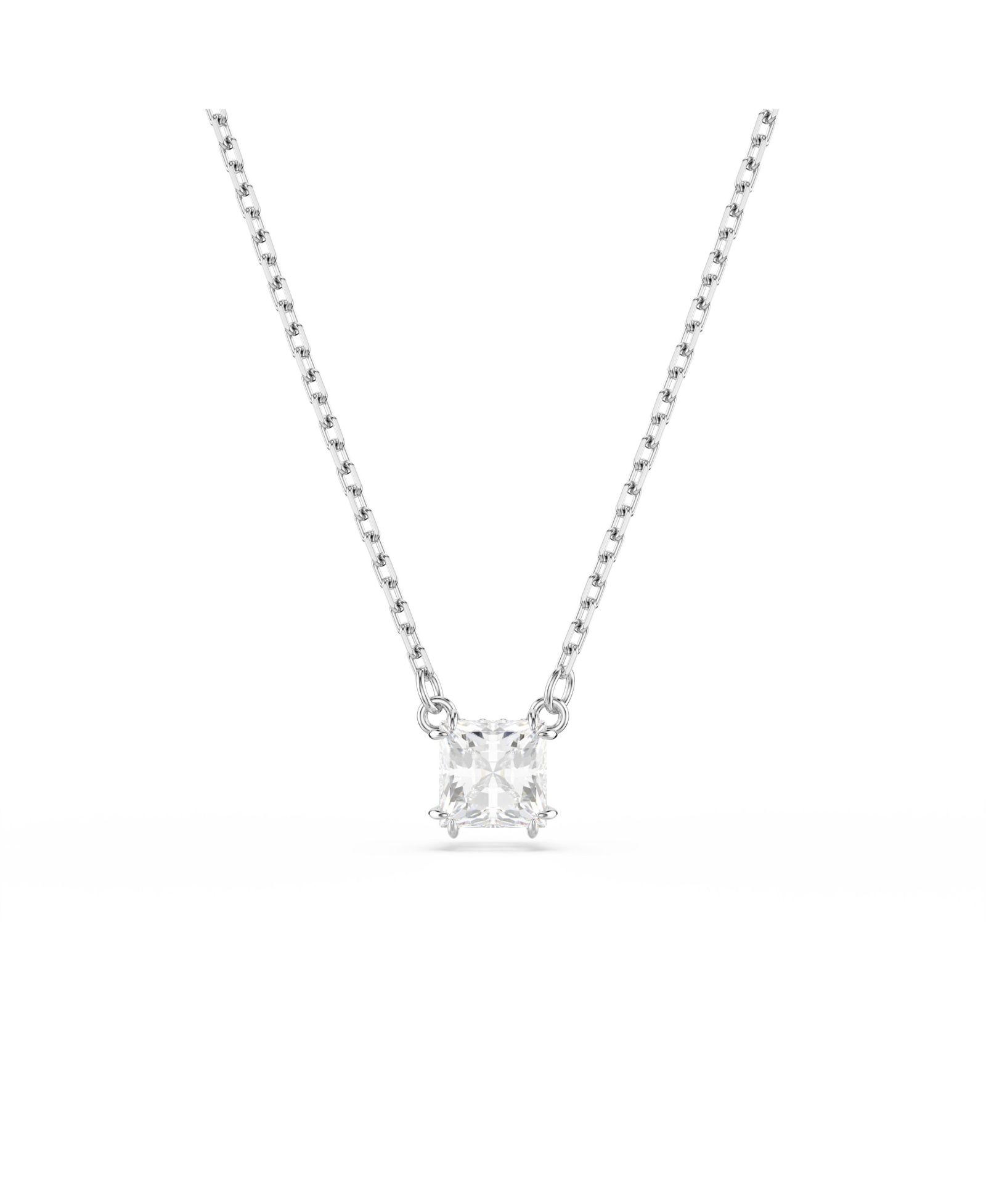 Swarovski Stilla Pendant Square Cut, White, Necklace