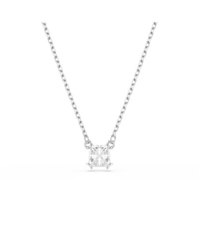 Swarovski Stilla подвеска квадратной огранки, белая, ожерелье