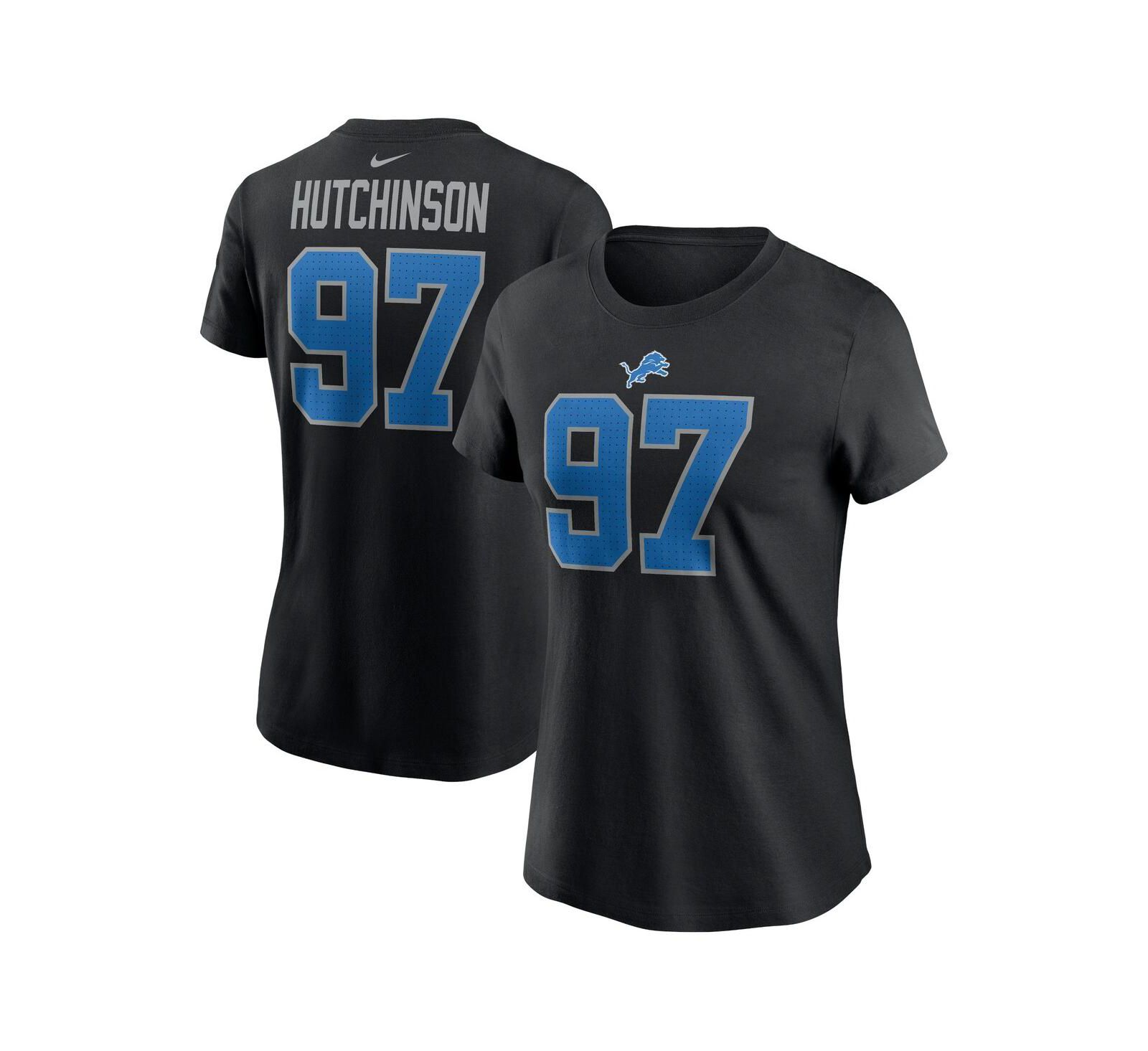 Женская футболка Nike Aidan Hutchinson Black Detroit Lions