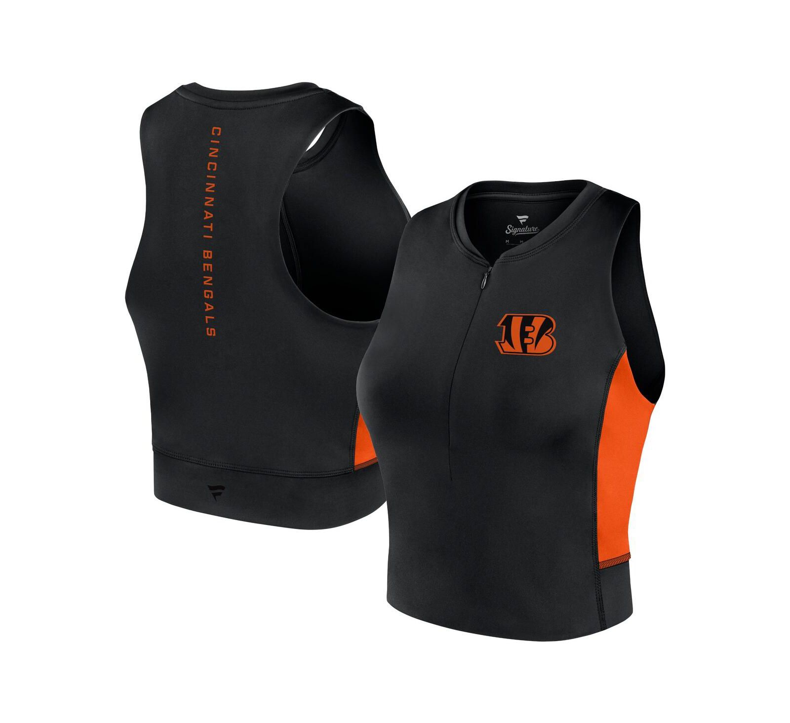 Fanatics Signature Women's Black Cincinnati Bengals Studio Fitted Gym Tank Top