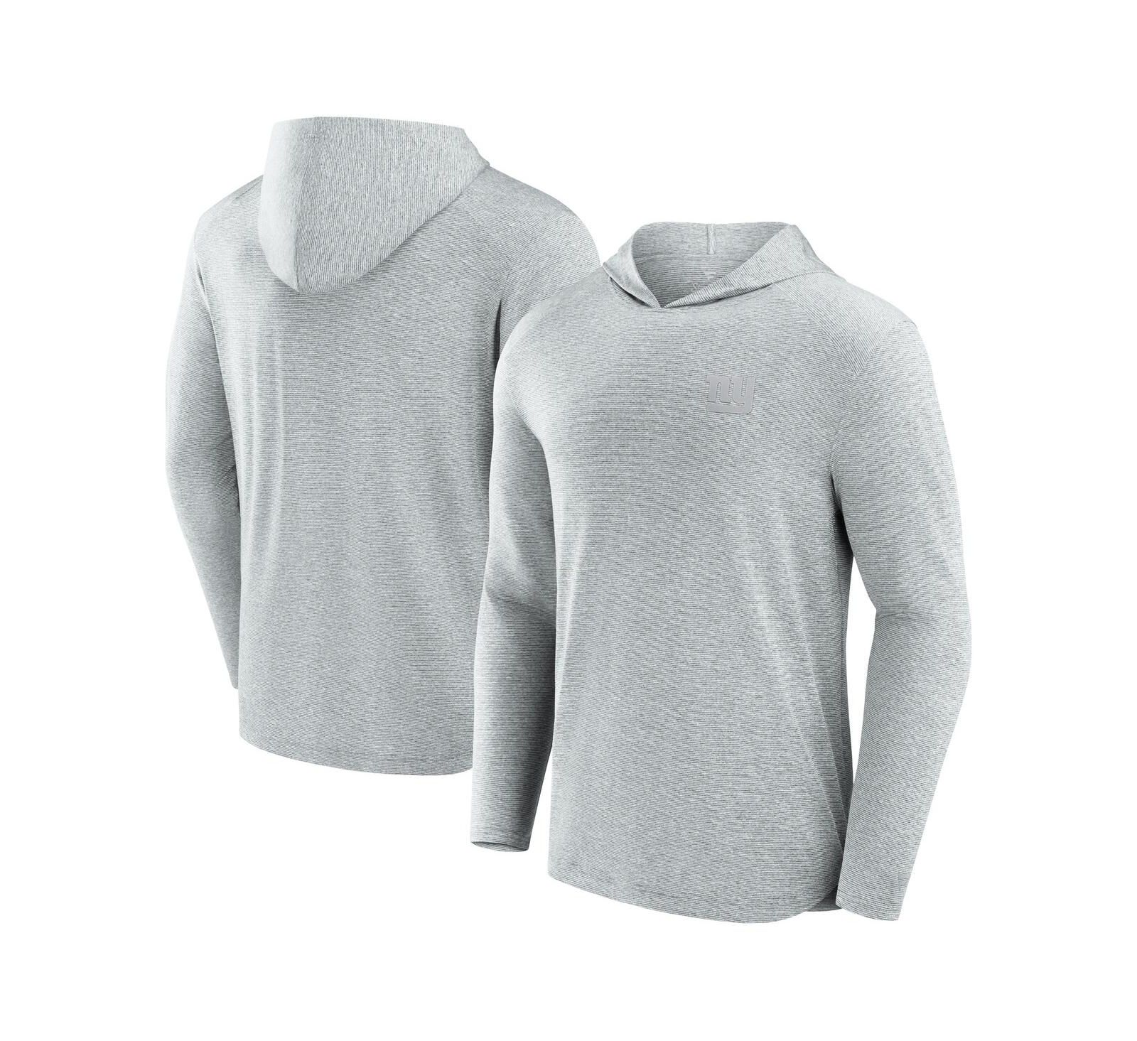 Fanatics Signature Men's Gray New York Giants Front Office Tech Lightweight Hoodie T-Shirt
