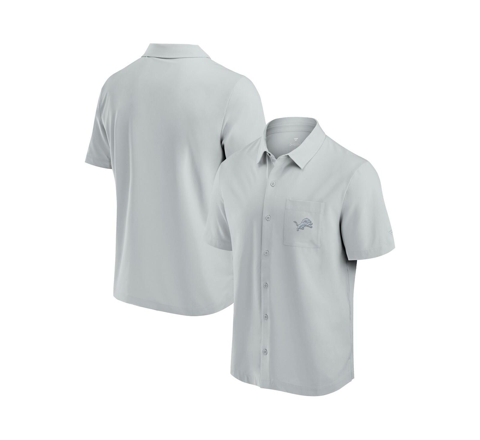 Мужская рубашка Fanatics Signature Gray Detroit Lions Front Office Button-Up