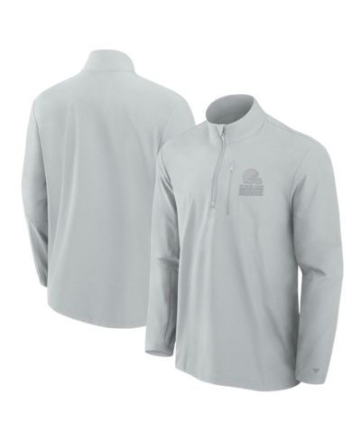 Fanatics Signature Men's Gray Cleveland Browns Front Office Woven Quarter-Zip Jacket