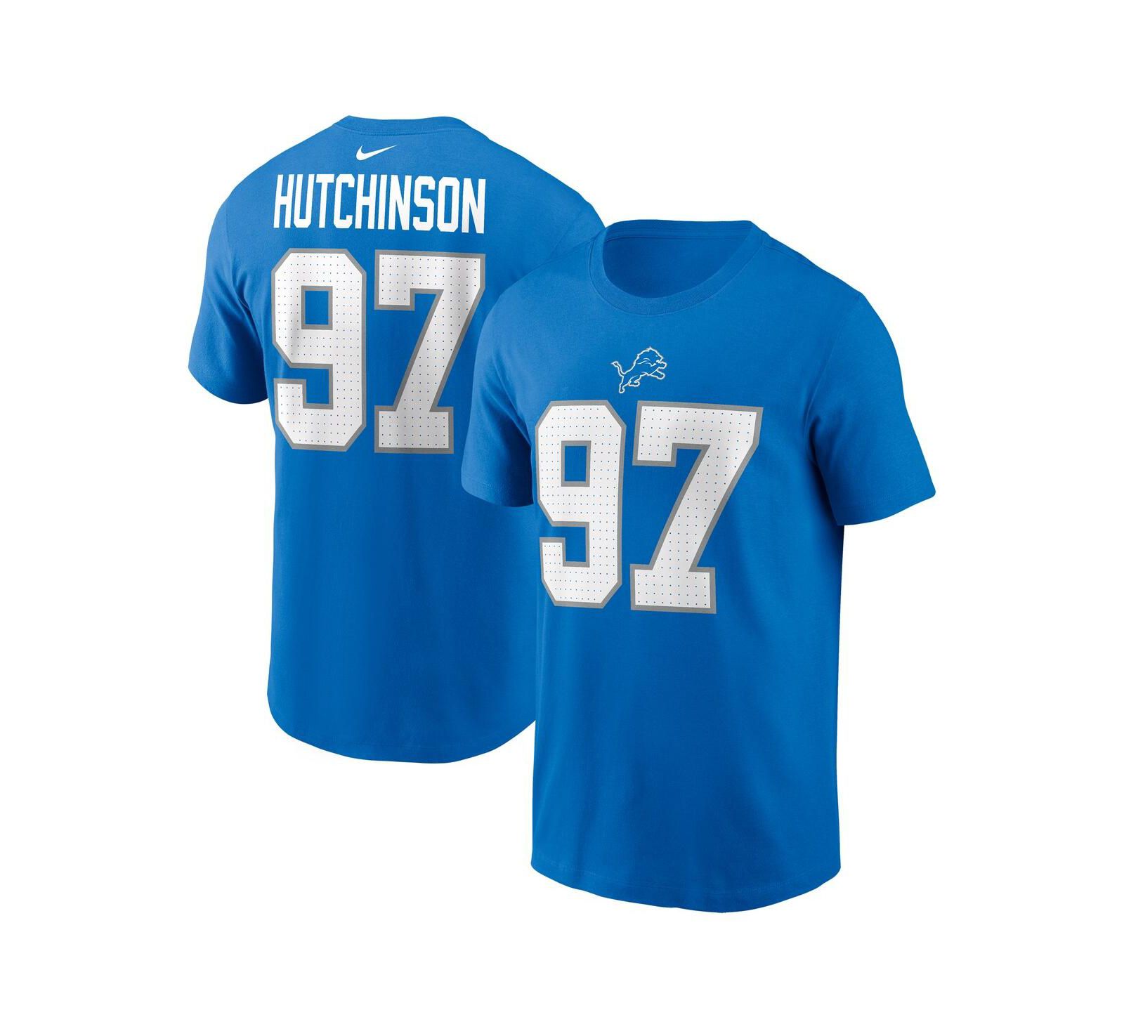 Футболка Nike Aidan Hutchinson Detroit Lions для мальчиков и девочек, синяя