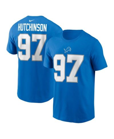 Nike Big Boys and Girls Aidan Hutchinson Blue Detroit Lions Player Name & Number T-Shirt