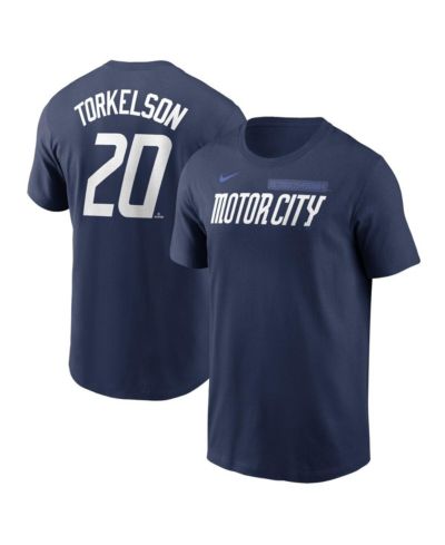 Мужская футболка Nike Spencer Torkelson Navy Detroit Tigers 2024 City Connect Fuse Name & Number