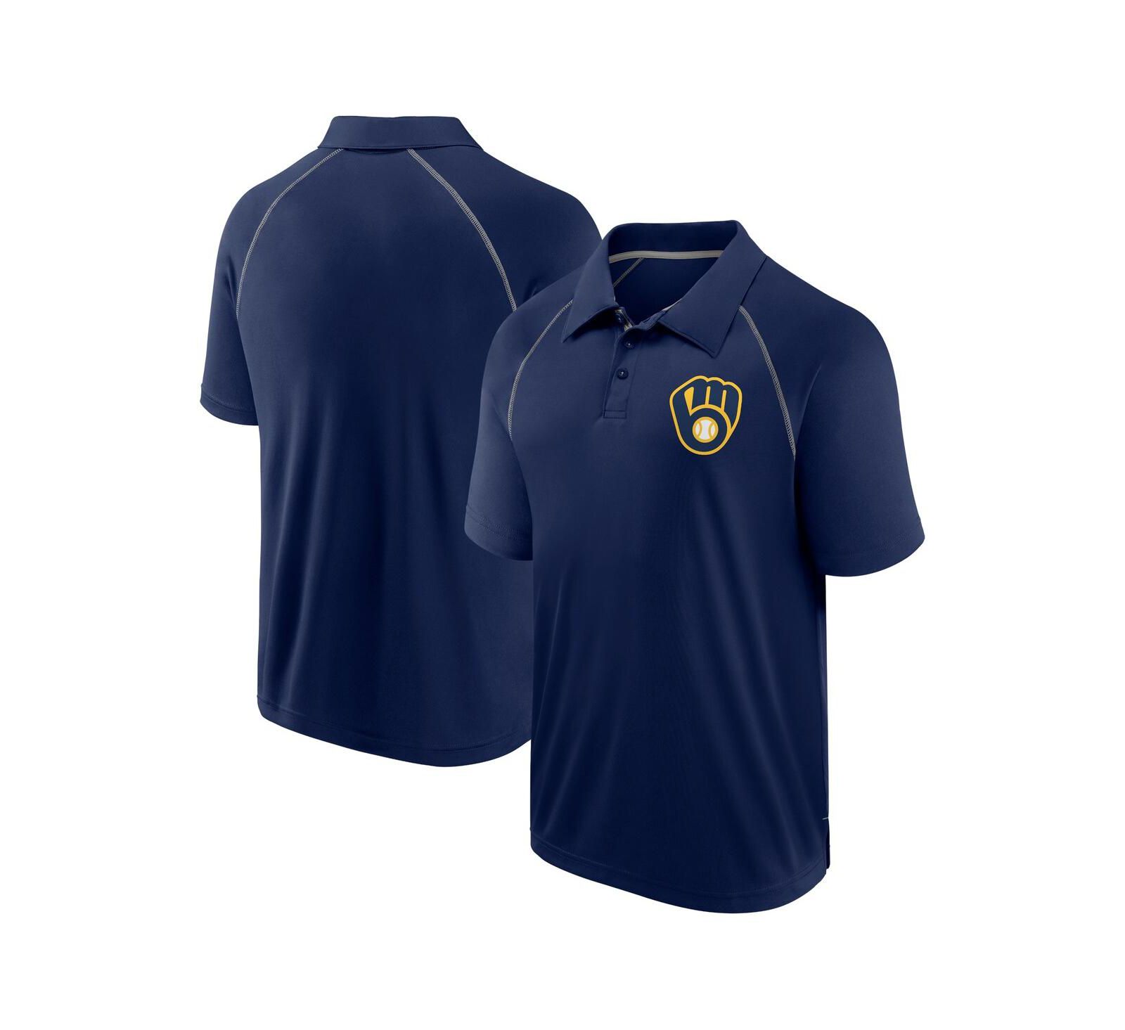 Fanatics Men's Navy Milwaukee Brewers Strong Alone Raglan Polo