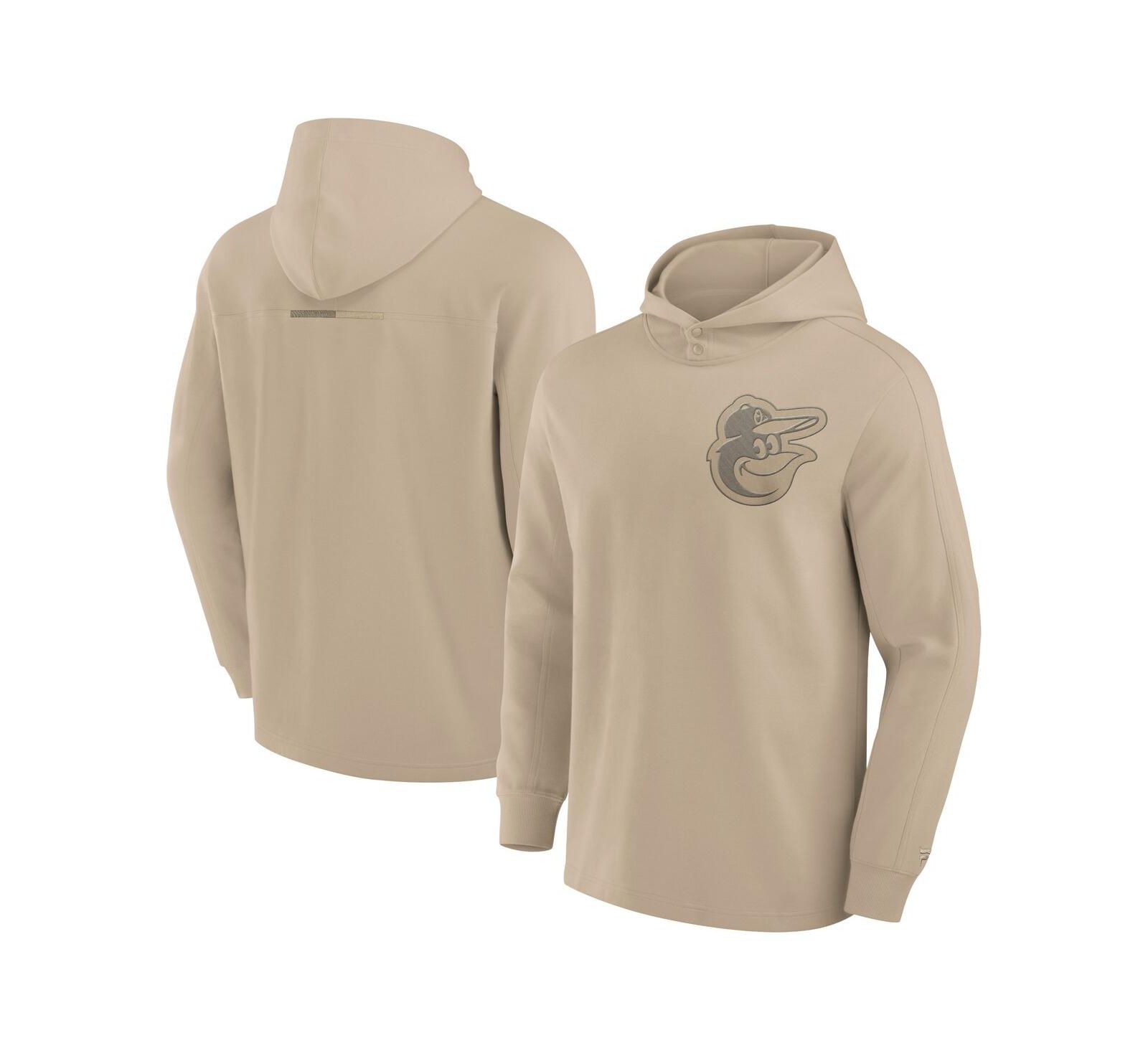 Fanatics Signature Men's Khaki Baltimore Orioles Elements Lightweight Fleece Hoodie