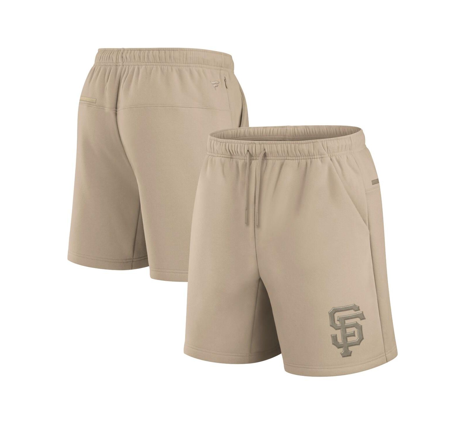 Fanatics Signature Мужской и Женский мягкий флисовый шорты San Francisco Giants, цвет Khaki
