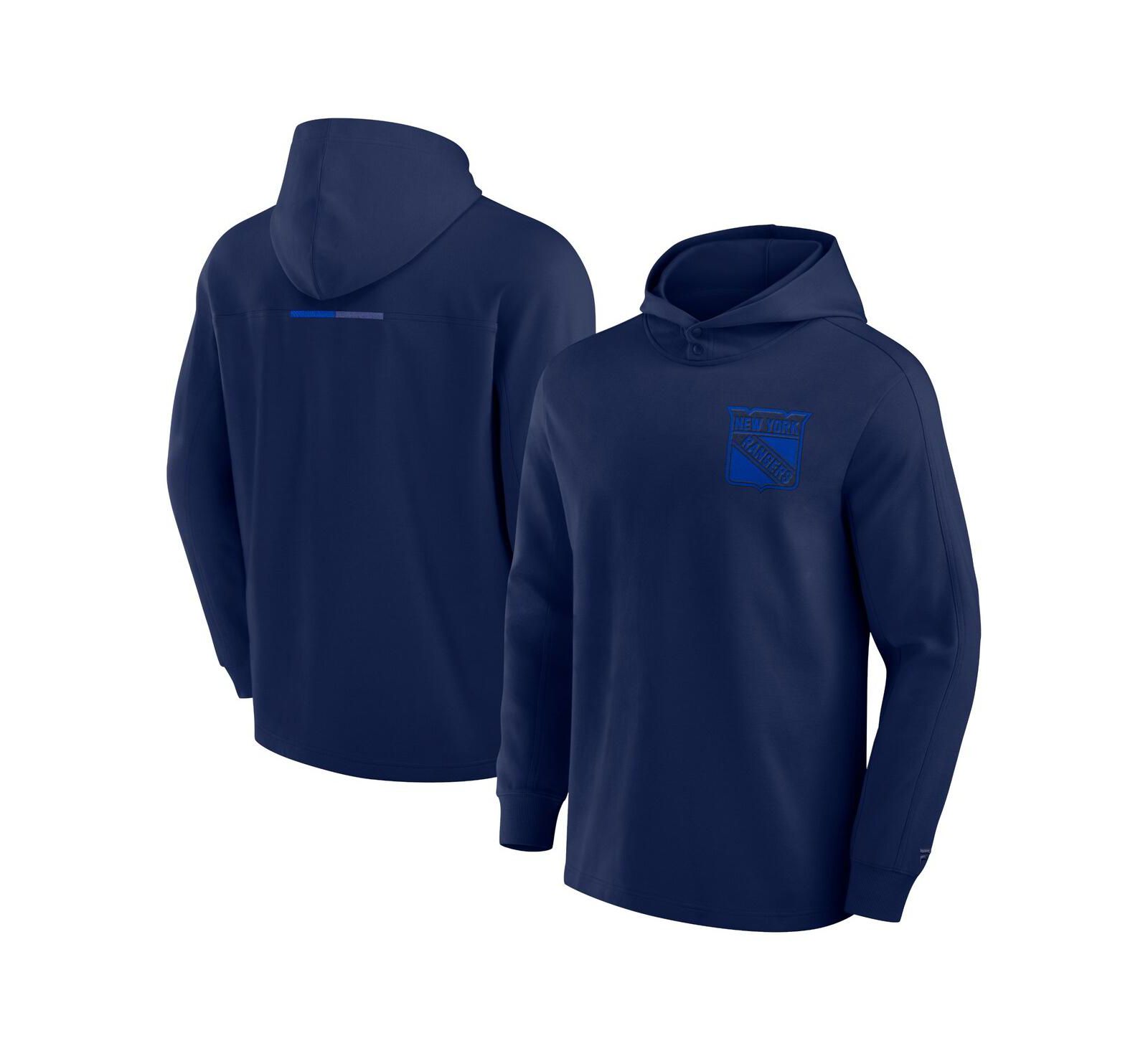 Fanatics Signature Men's Navy New York Rangers Elements Lightweight Tri-Blend Fleece Hoodie