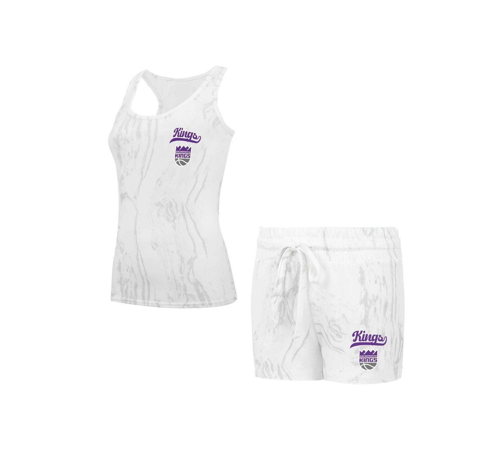 Concepts Sport Women's White Sacramento Kings Quartz Tank Top Shorts Set
