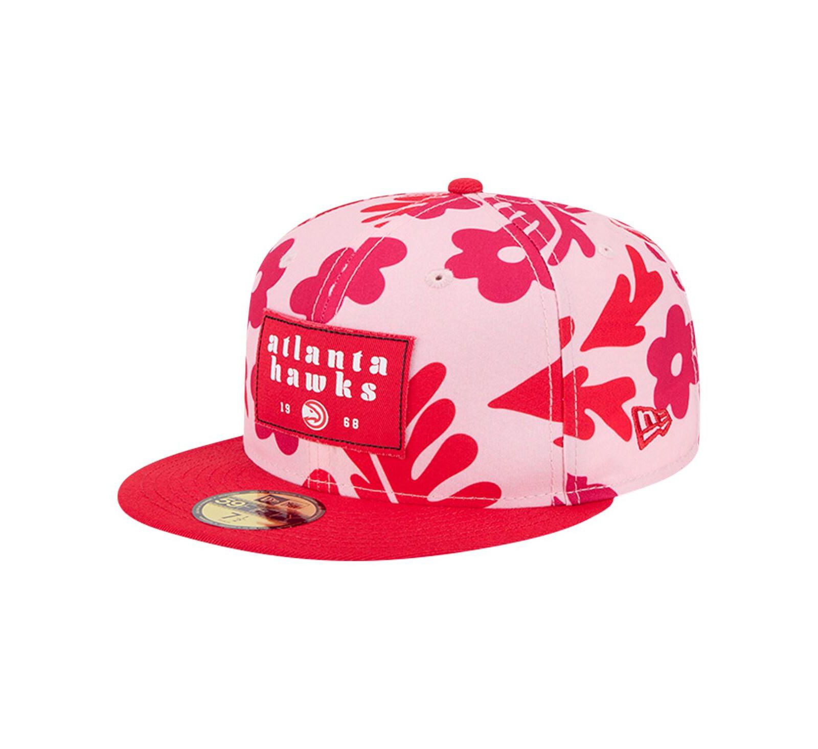 Мужская кепка New Era Red Atlanta Hawks Palm Fronds 2-Tone 59FIFTY Fitted