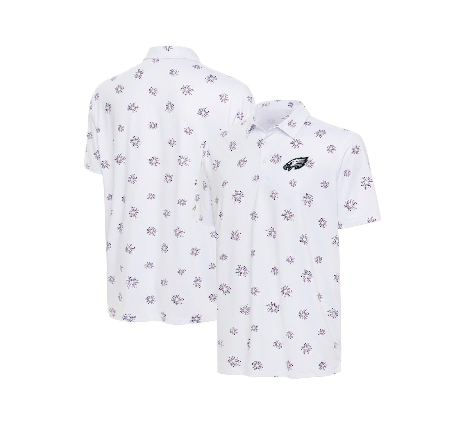 Antigua Men's White Philadelphia Eagles Fireworks Polo