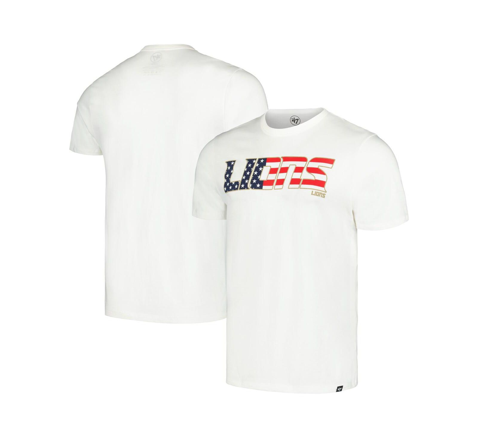 '47 Brand Мужская White Detroit Lions Flag Script Franklin T-Shirt