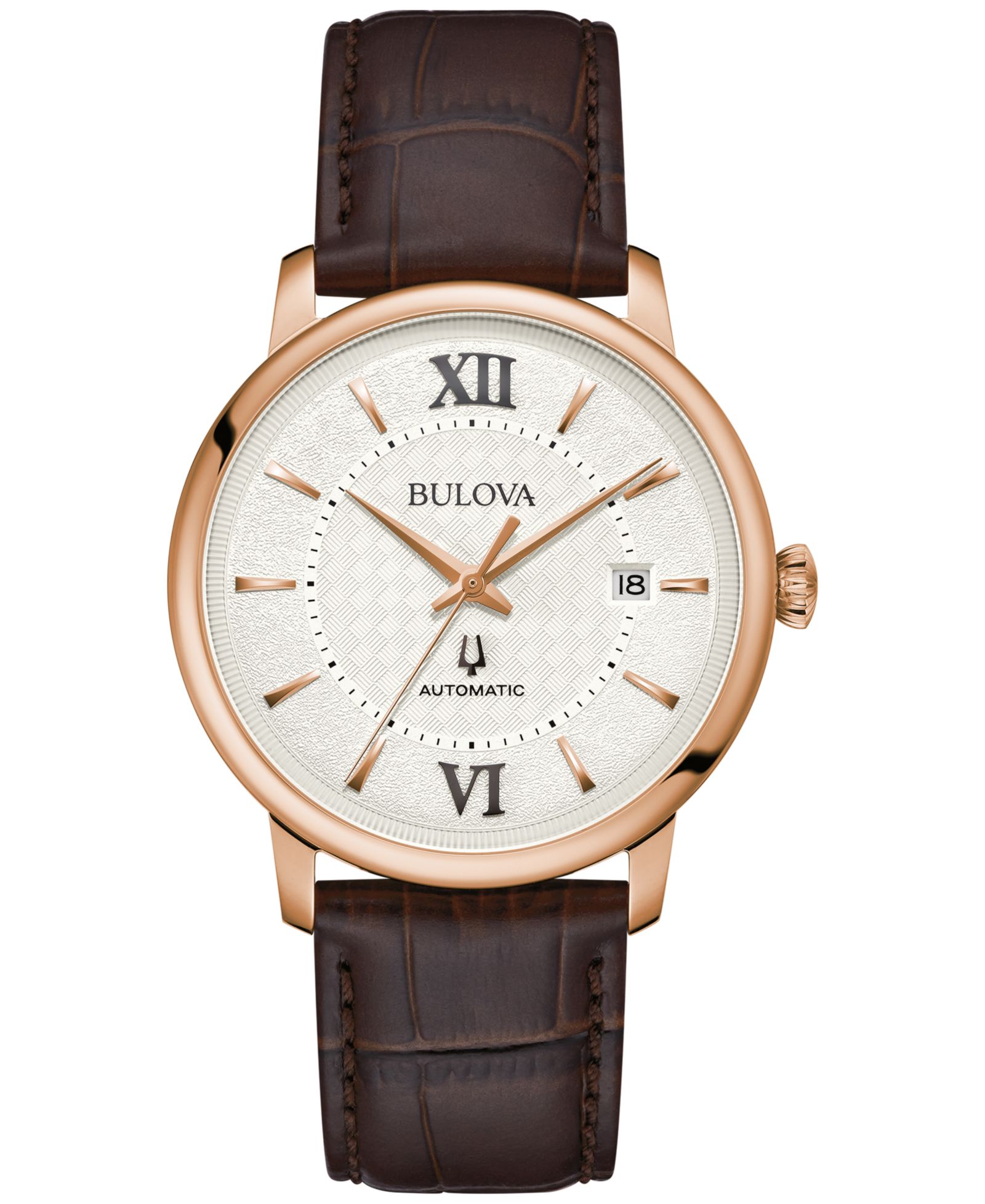 Унисекс часы Bulova Automatic Hudson с кожаным ремешком, 39mm