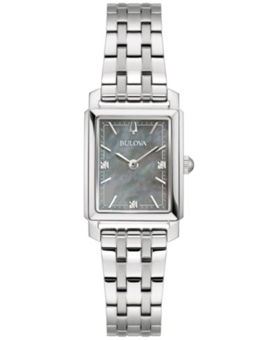 Bulova Women's Sutton Diamond Accent Stainless Steel Bracelet Watch 21mm