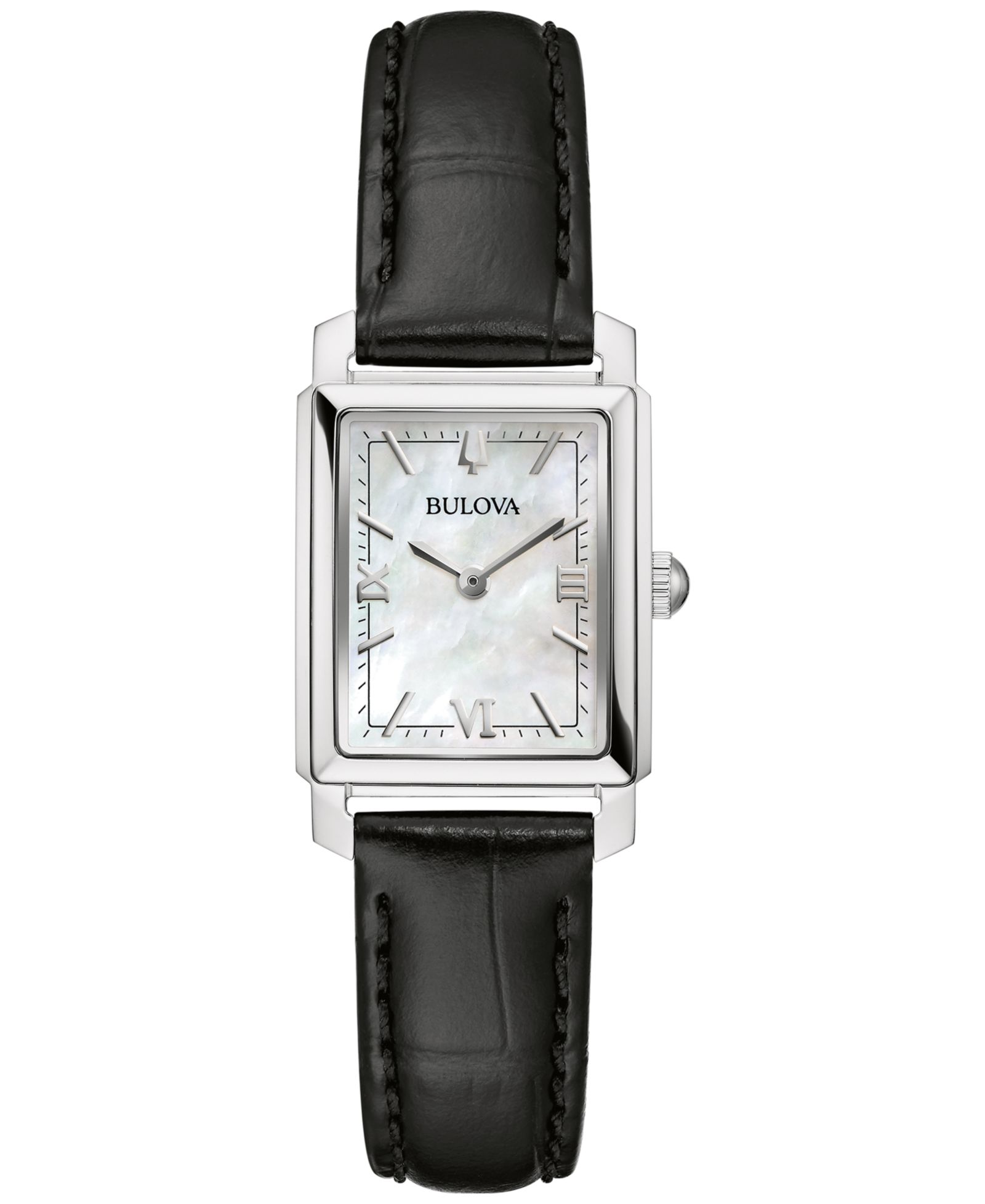 Женские часы Bulova Sutton Black Leather Strap 21mm