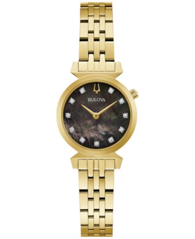 Часы Bulova Women's Regatta Diamond Accent Gold-Tone Stainless Steel Bracelet 24mm