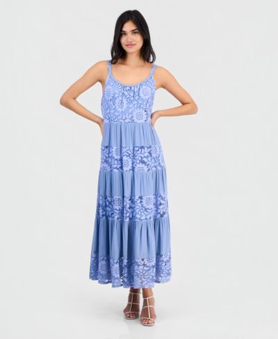 Женское платье Robbie Bee Women's Lace-Trim Maxi