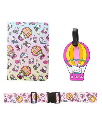 Sanrio Hello Kitty Passport Holder, Luggage Tag, Luggage Strap Gift Travel Set