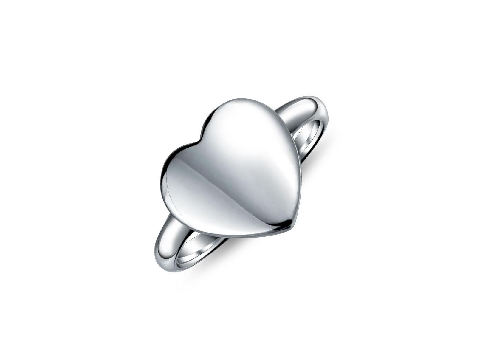 Bling Jewelry кольцо-печатка в форме сердца с монограммой из стерлингового серебра .925