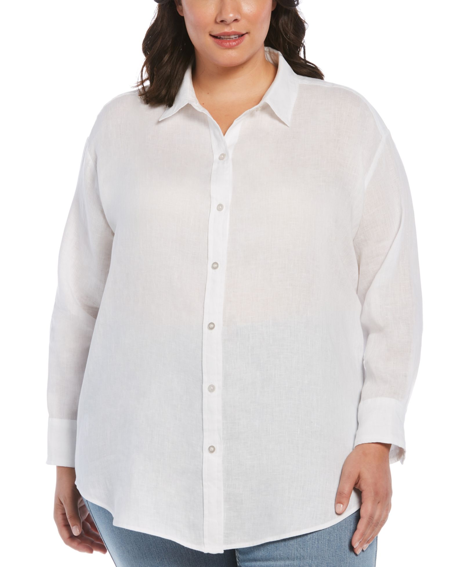 Женская рубашка Rafaella Plus Size 100% Linen Button-Down