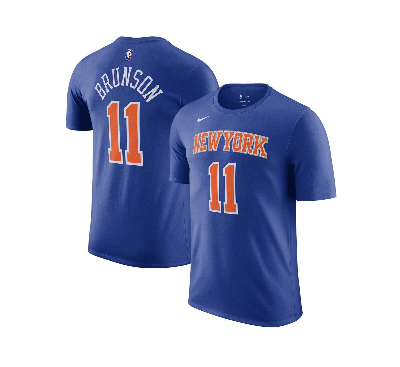 Nike Men's Jalen Brunson Blue New York Knicks Icon Edition Name & Number T-Shirt