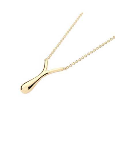 Lucy Quartermaine Short Single Drop Pendant in Gold Vermeil
