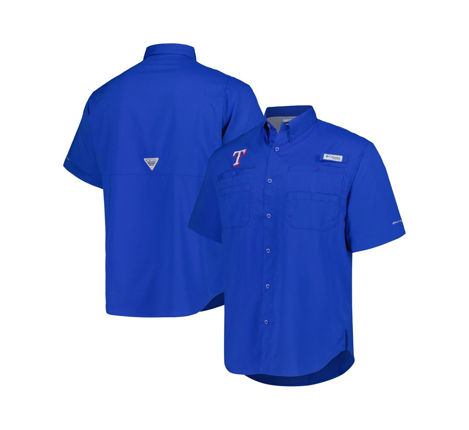 Мужская рубашка Columbia Royal Texas Rangers Tamiami Omni-Shade Button-Down