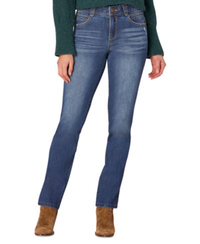 Democracy Petite "Ab"solution Mid-Rise Straight-Leg Jeans