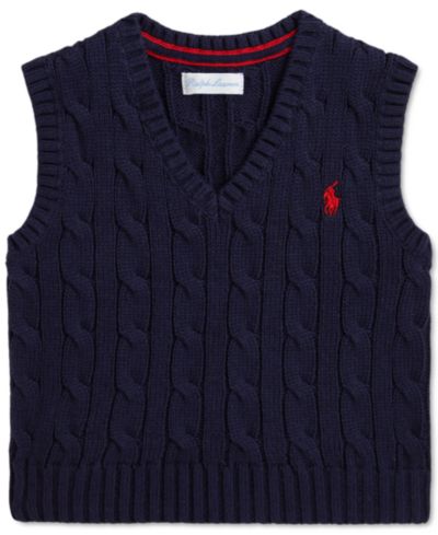 Детский хлопковый вязаный жилет Polo Ralph Lauren