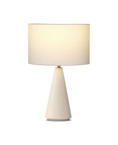 Nathaniel 20" Cement LED Table Lamp with Cream Drum Shade