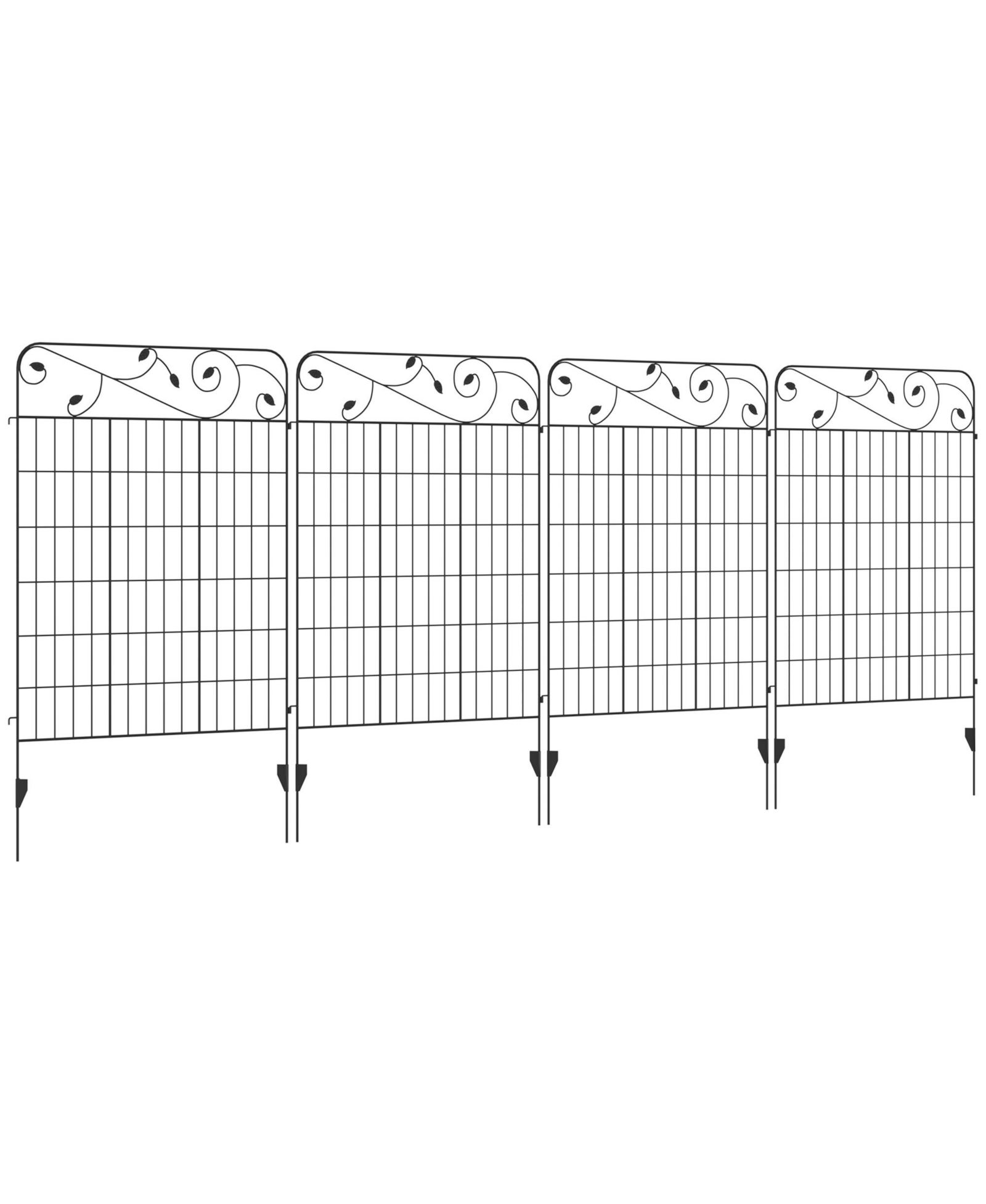 Outsunny Garden Fencing for Border Edging, Decor 11.5', 4 Pack, Square Vines