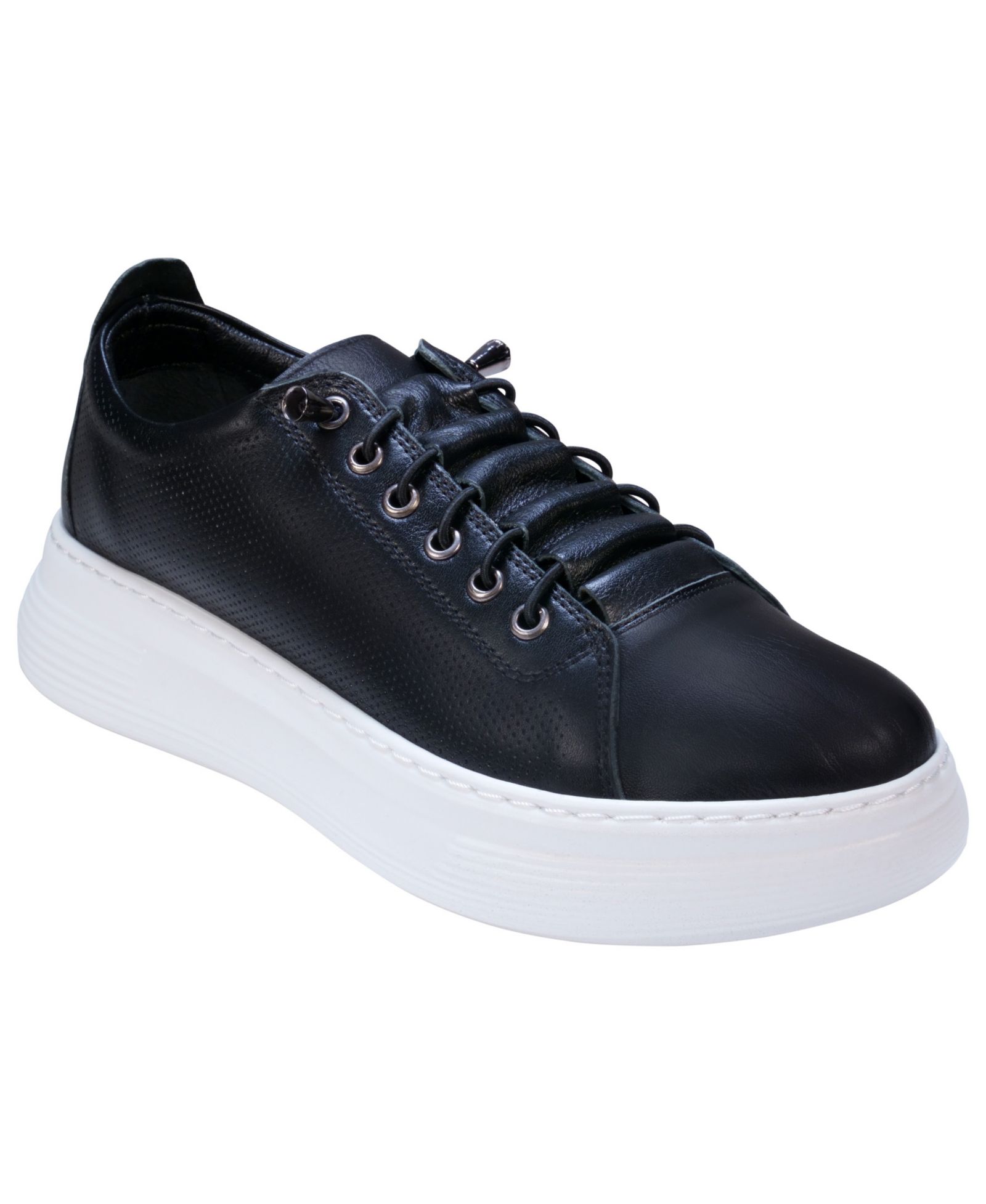 Cools 21 Women's Graze Hidden Lace Perforated Platform Leather Sneakers