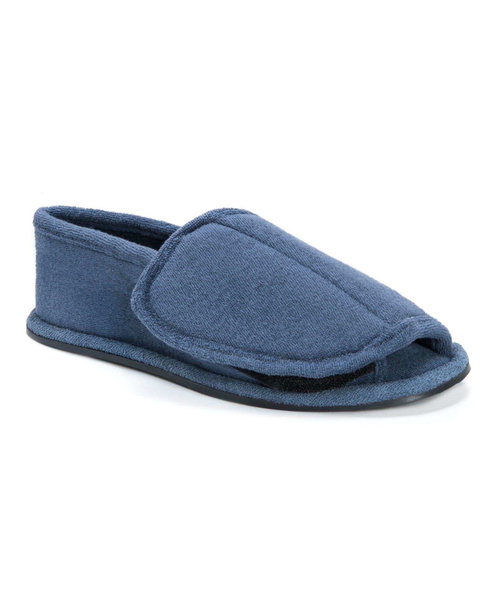 Muk Luks Mens Terry Open Toe Velcro Slippers