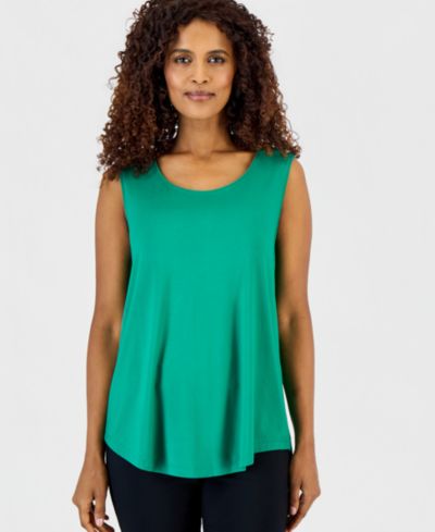 JM Collection Женский топ без рукавов Scoop-Neck