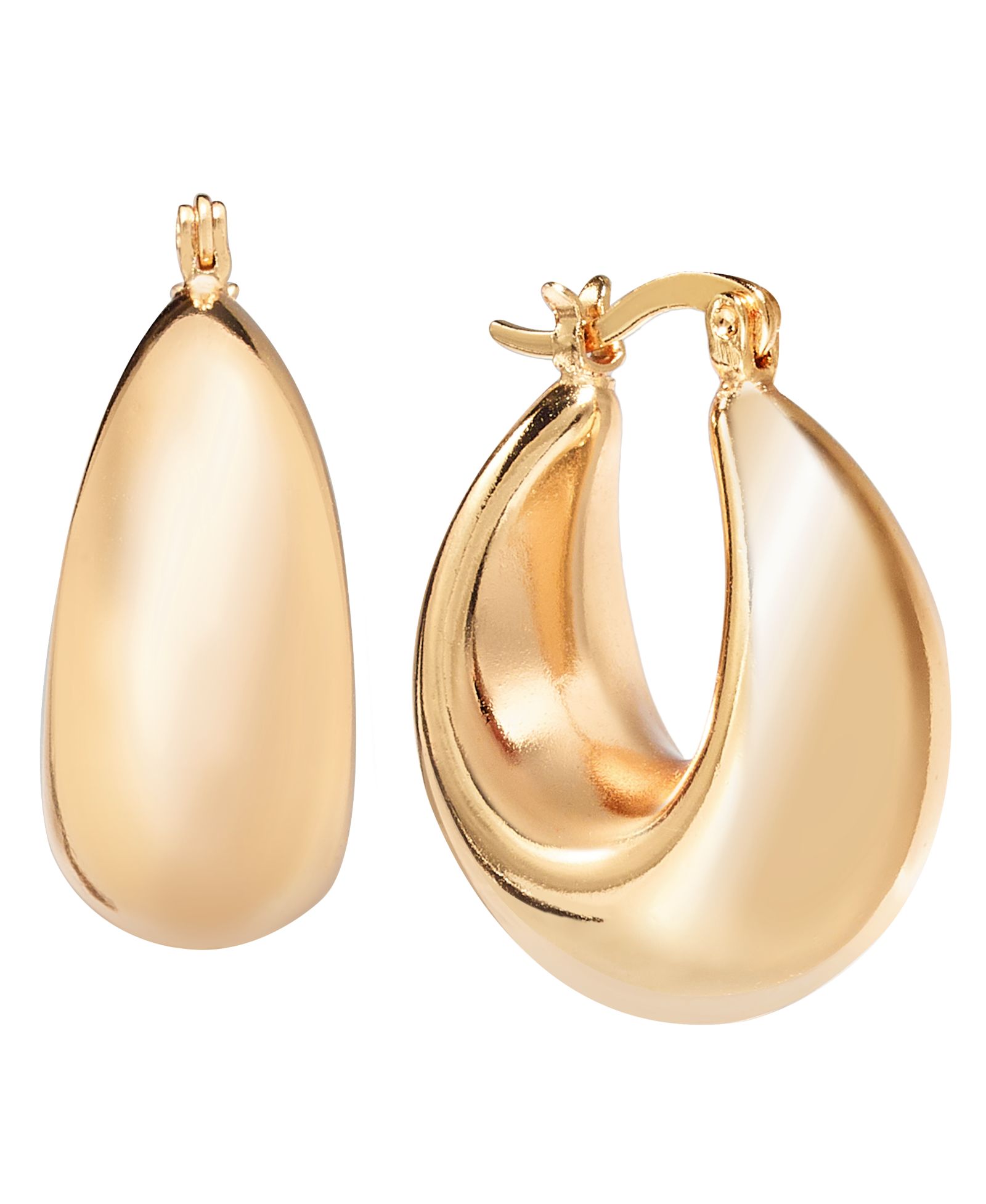 Серьги-кольца And Now This Silver Plated or 18k Gold Plated Brass Puff Hoop Earrings